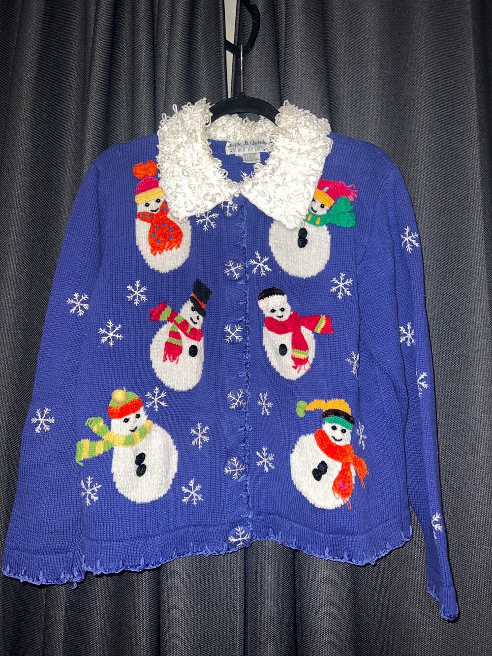 Ugly Christmas Sweater Vintage Xmas Cardigan Size Large